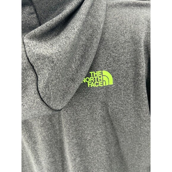 THE NORTH FACE Half Dome Logo Pullover Hoodie Sweatshirt~Gray+Neon Green~Mens L - Picture 6 of 10